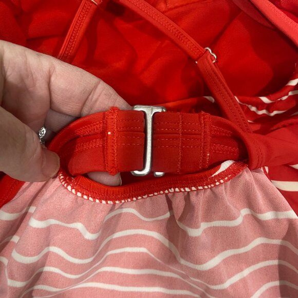Athleta Tankini Swim Top 30D/DD Red striped Built-In Wire Bra & Adjustable Strap - Picture 9 of 14